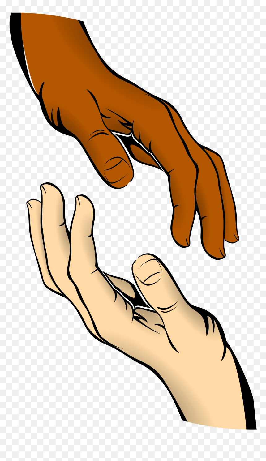 Touching Hands Clipart, HD Png Download - hands png