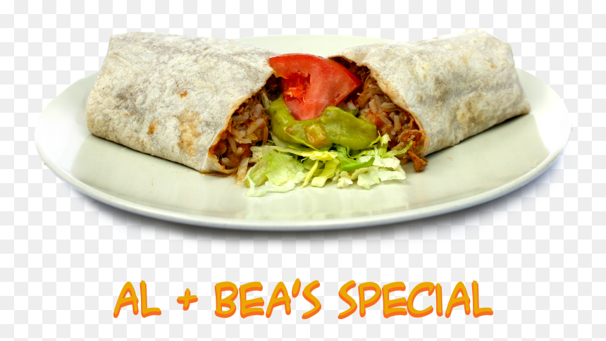 Burrito In Plate Png , Png Download - Al And Bees East La, Transparent Png - plate png