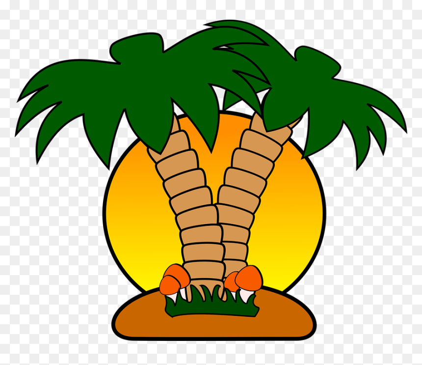 Island Palm Tree Clipart Png Free Free Tropical Island - Caribbean Clipart, Transparent Png - art png