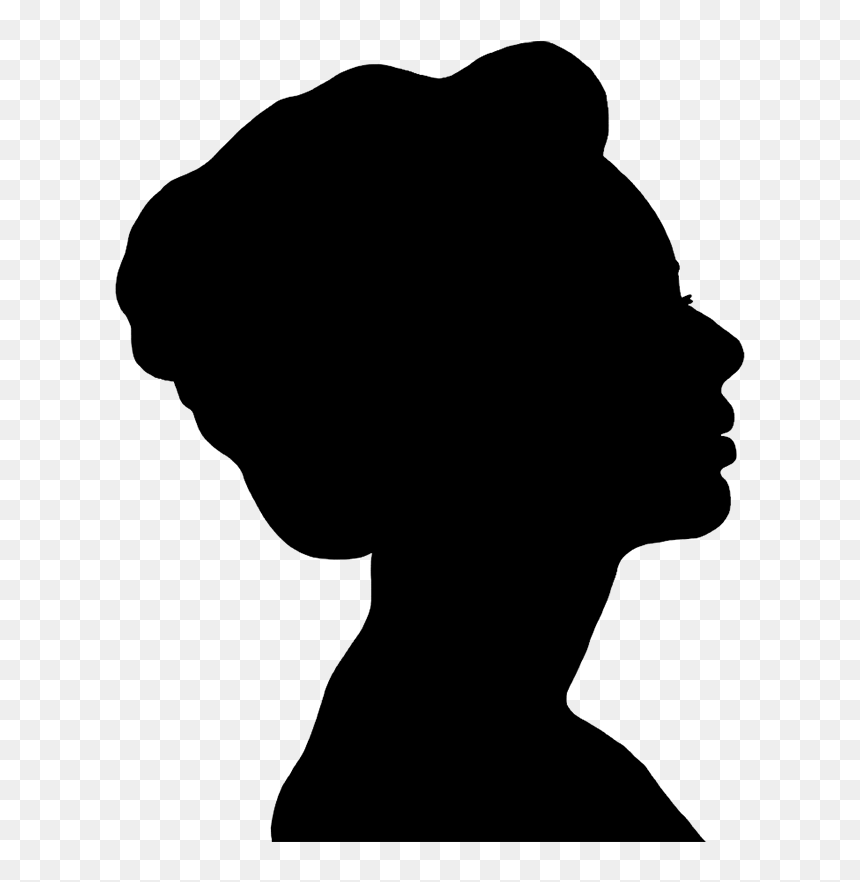 Black Silhouette Of Woman Hair Done - Black Woman Head Silhouette, HD Png Download - woman png