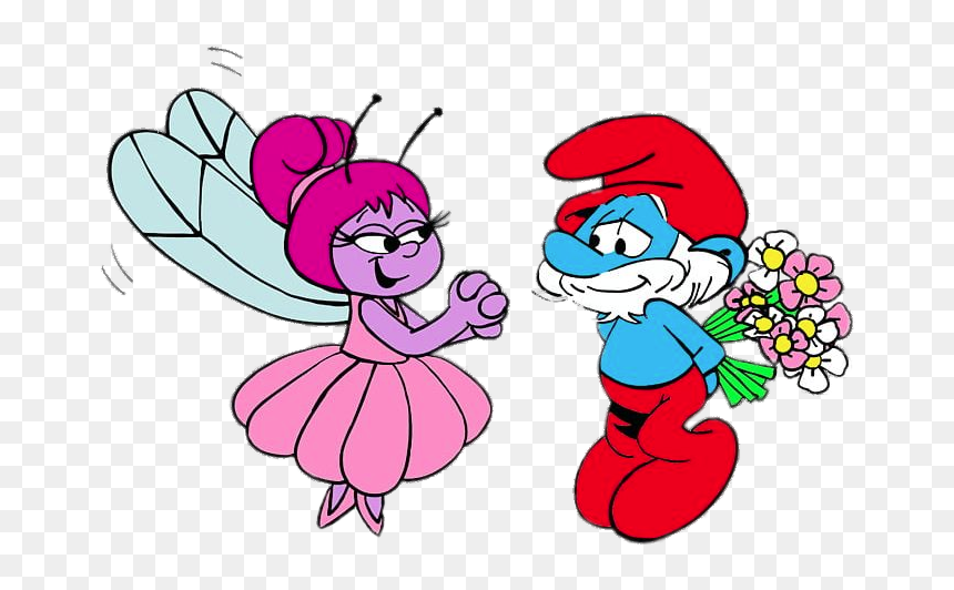 Papa Smurf And Flower, HD Png Download - fairy png
