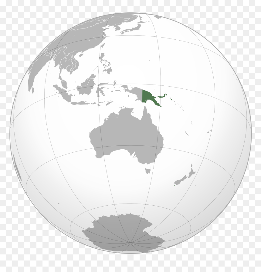Papua New Guinea On Globe, HD Png Download - butterflies png