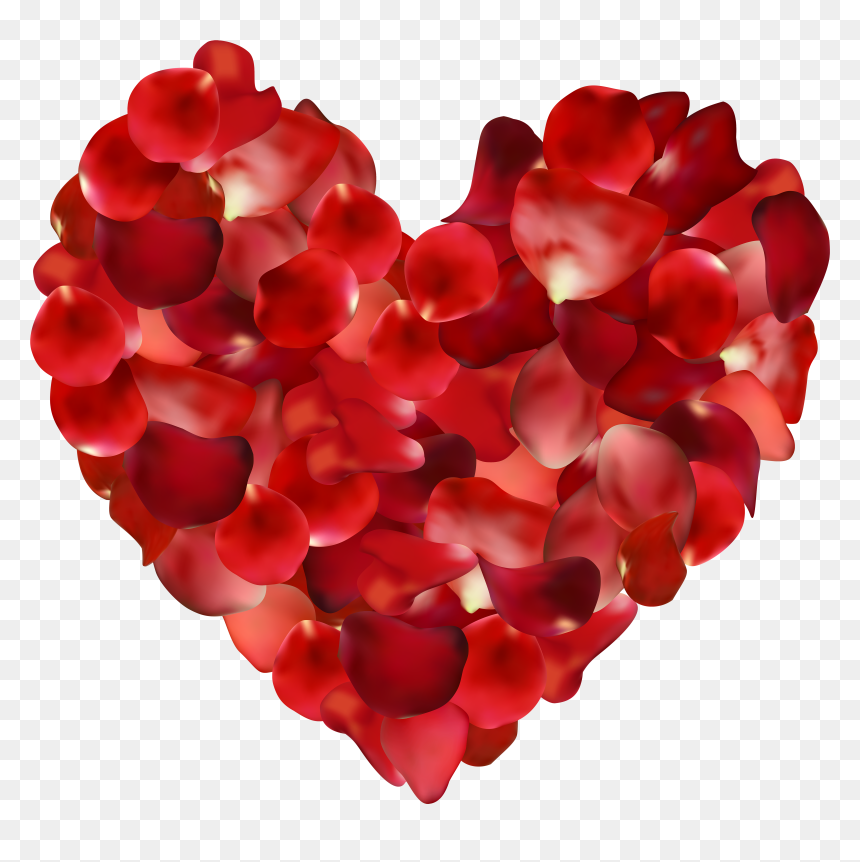 Rose Petals Hearts Transparent Png Clip Art Image - Heart Of Rose Petals, Png Download - rose petals png