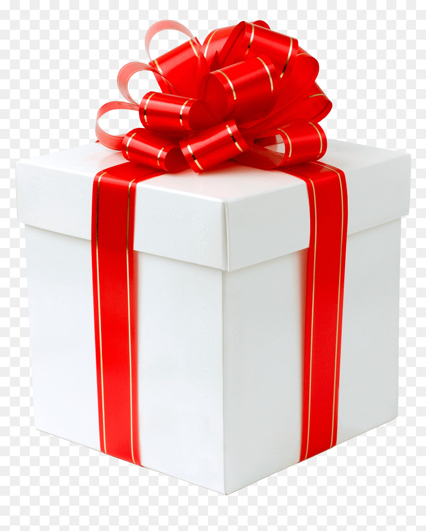 Gold Red Ribbon Gift Transparent Png - Free Gift Box Png, Png Download - present png