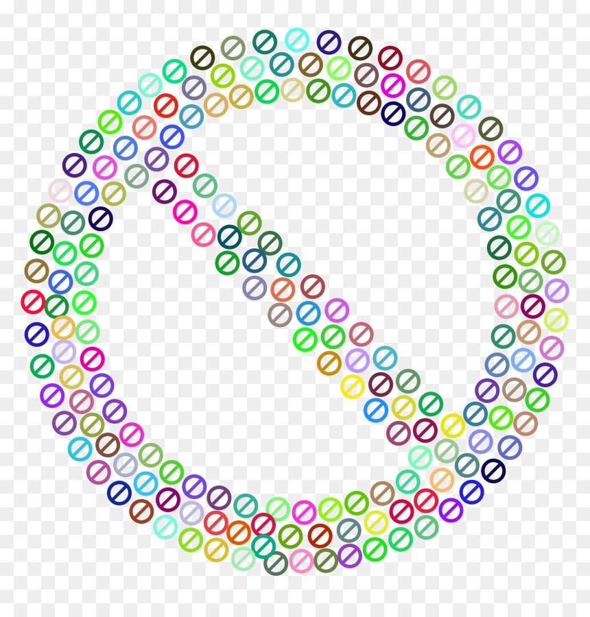 Prohibited No Sign Fractal Prismatic Clip Arts - Portable Network Graphics, HD Png Download - no sign png