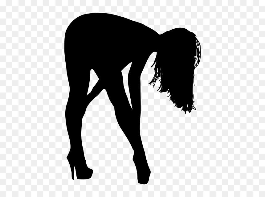 Bent Over With Heels, HD Png Download - lady silhouette png