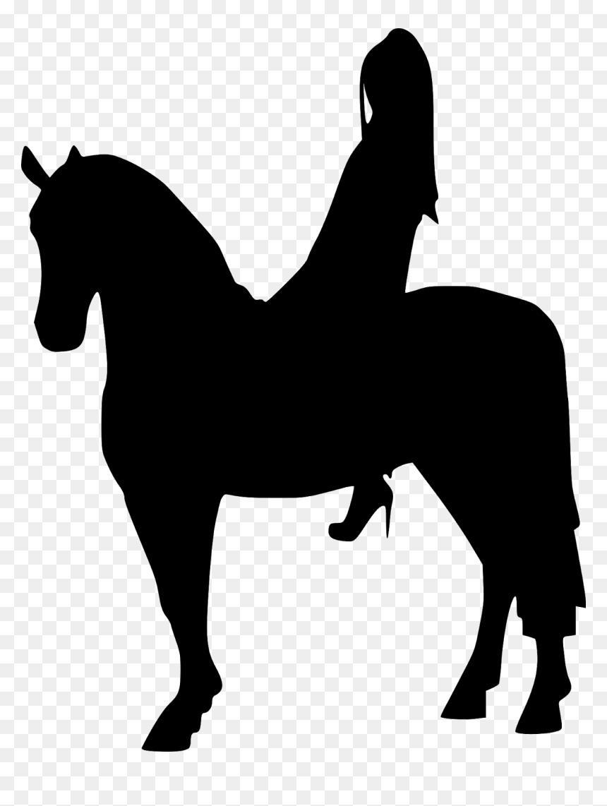 Woman Riding Horse Silhouette, HD Png Download - lady silhouette png
