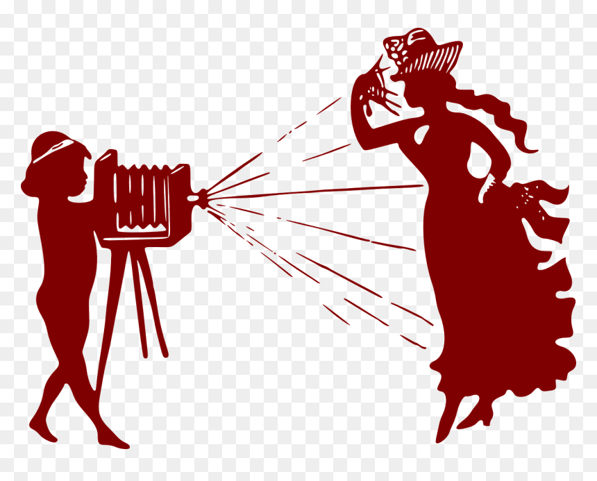 Vintage Camera Clip Art Black And White, HD Png Download - lady silhouette png