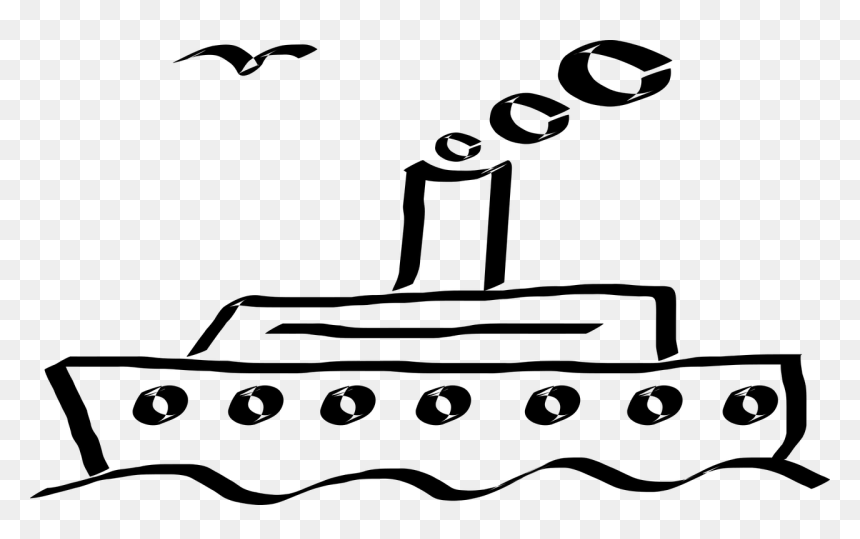 Ferry Black And White, HD Png Download - cruise png