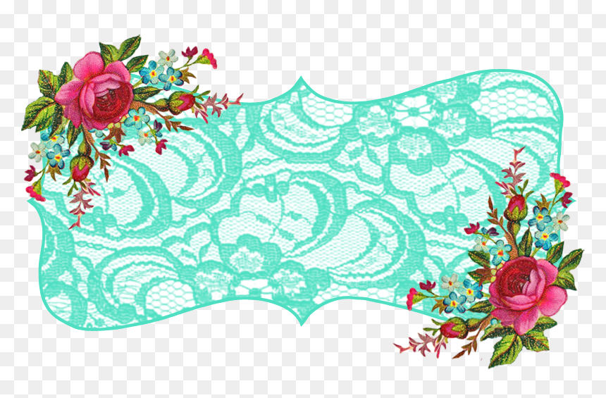 Flower Turquoise Vintage Png, Transparent Png - flower banner png
