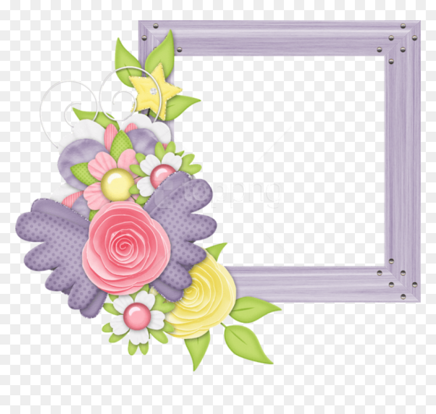 Cute Photo Frame Design, HD Png Download - cute flower png