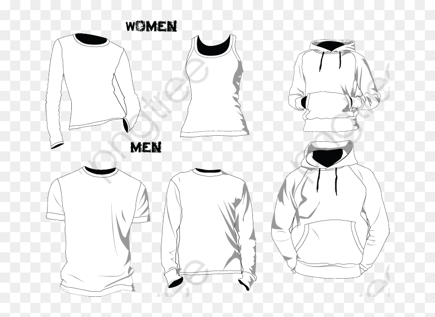 Clothes Design Sketches Shirt, HD Png Download - t shirt vector png