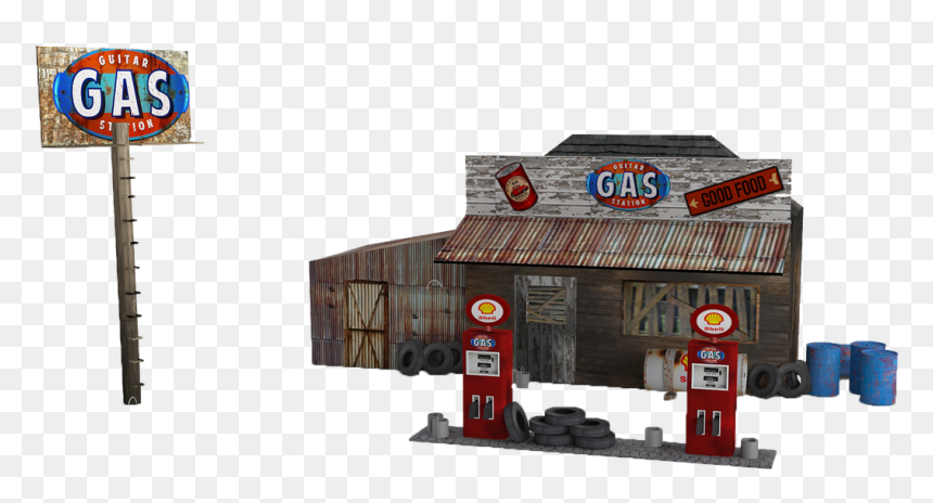 Old Gas Station Png, Transparent Png - gas station png