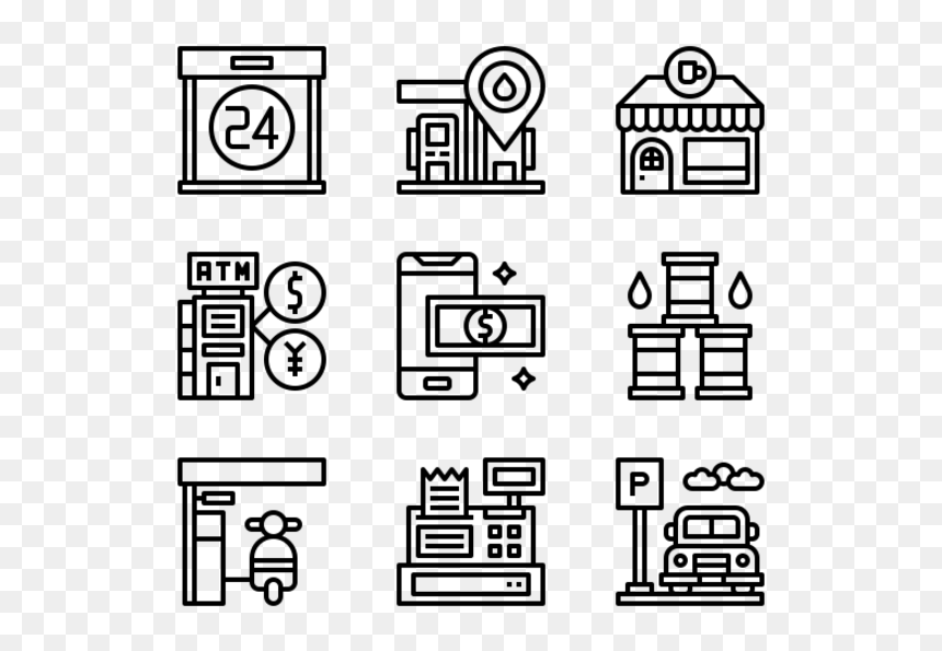 Arcade Icons, HD Png Download - gas station png