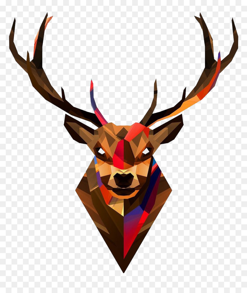 Geometric Wallpaper Iphone 5, HD Png Download - deer horns png