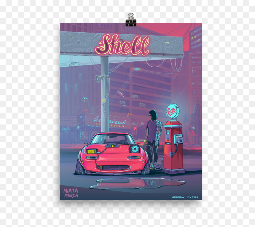 Retro Futuristic Gas Station, HD Png Download - gas station png