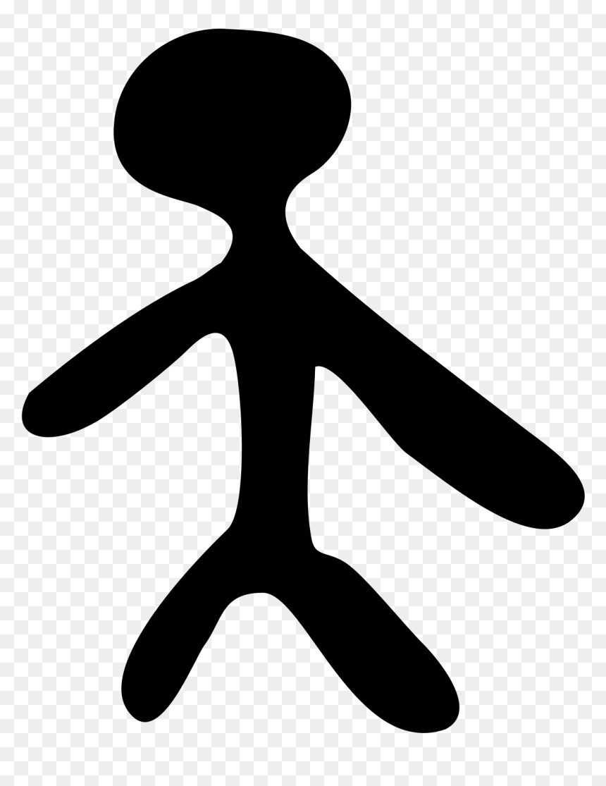 People Black And White Cartoon, HD Png Download - person symbol png