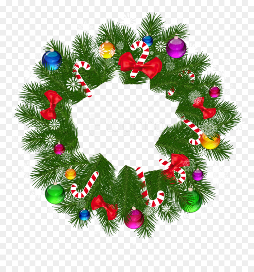 Christmas Wreath Clipart Png, Transparent Png - free christmas png