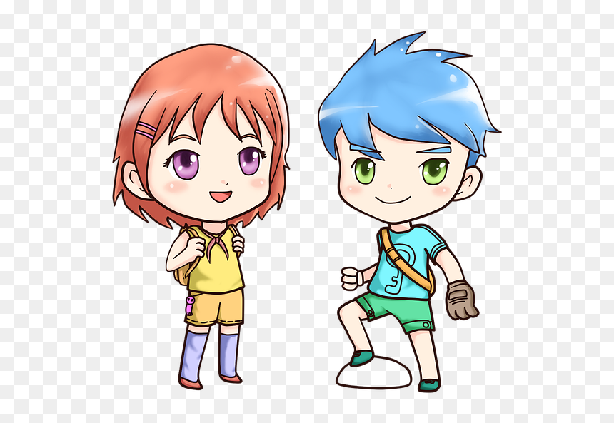 Anime Boy And Girl, HD Png Download - cute chibi png