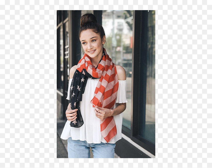 Girl, HD Png Download - american flag star png