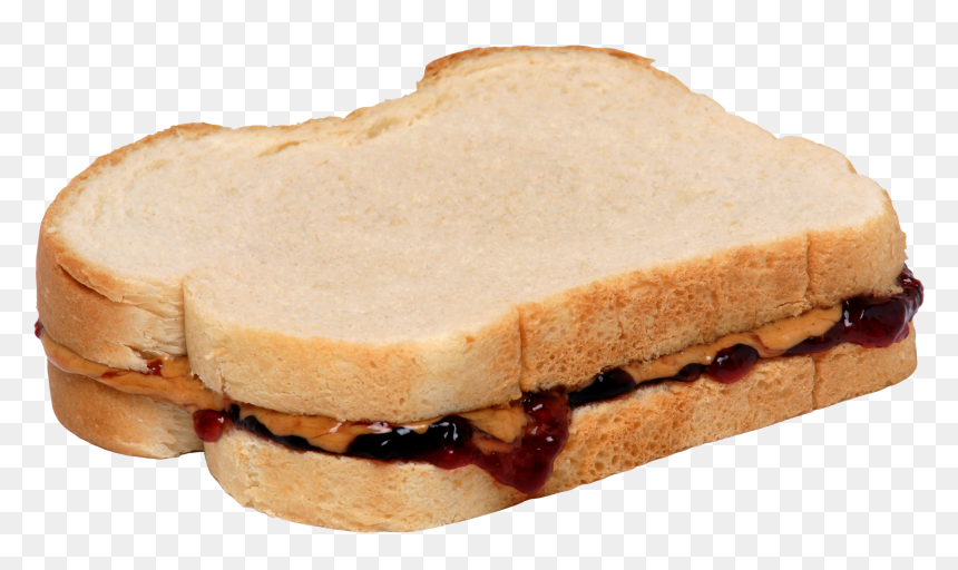 Peanut Butter Jelly Sandwich - Peanut Butter And Jelly Sandwich, HD Png Download - sandwich png