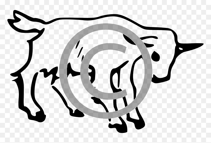 Baby Goat Black And White Clip Art, HD Png Download - goat png