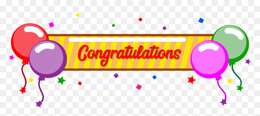 Congratulations Png Graphic Black And White Stock - Birthday Decoration Items Png, Transparent Png - congratulations png