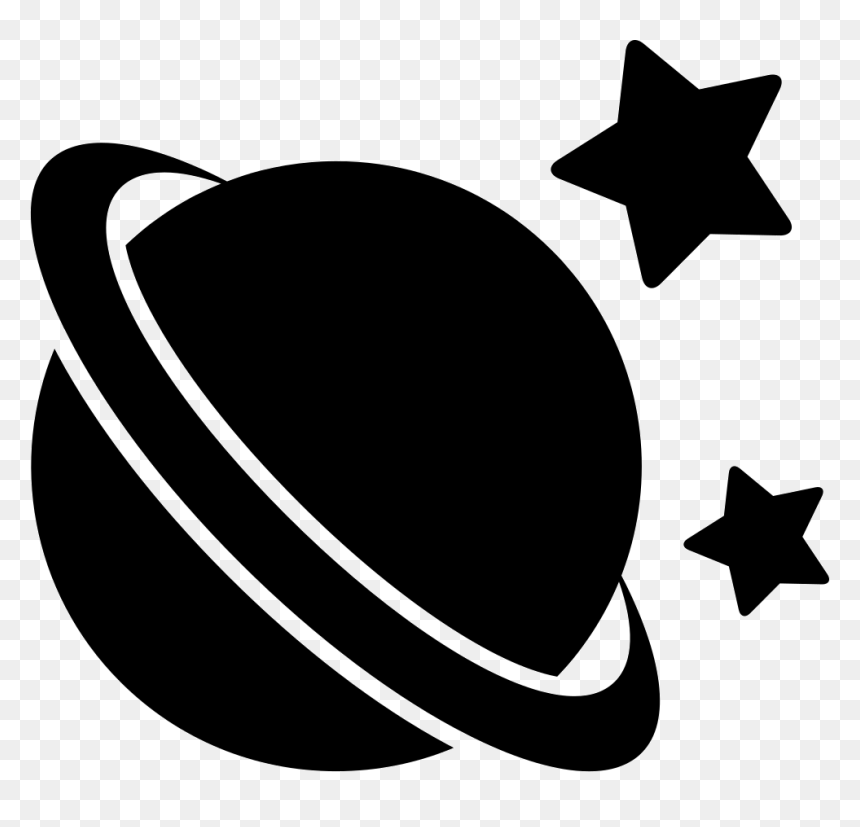 Saturn Black Shape With Stars Around Comments - Black Saturn Png, Transparent Png - saturn png