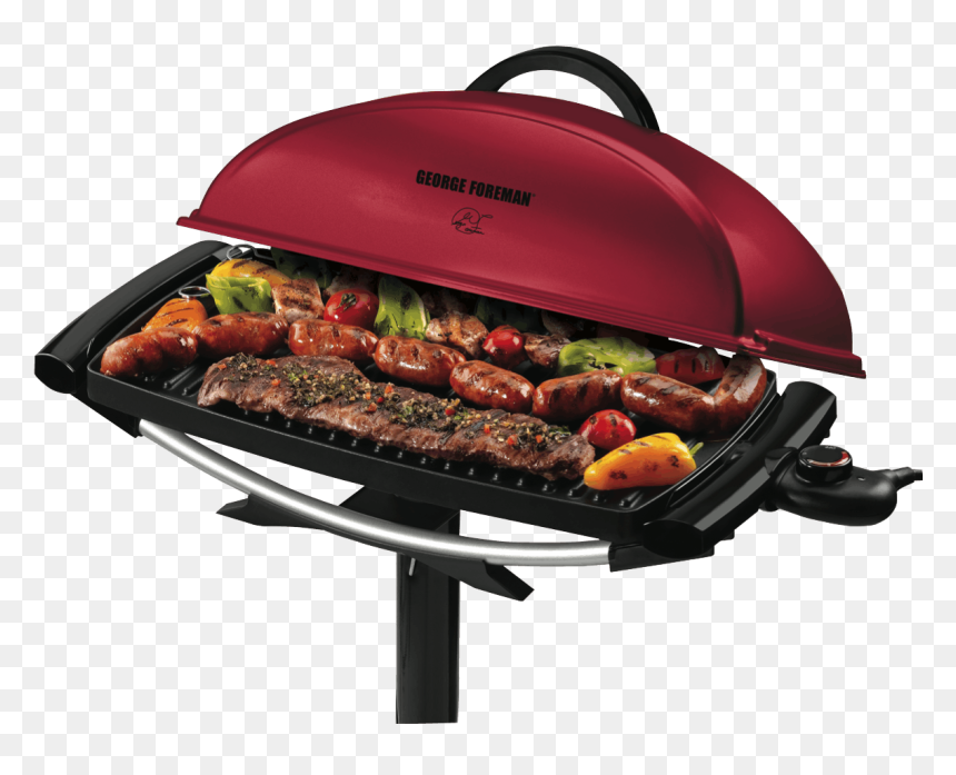 New George Foreman Ggr201rau Indoor/outdoor Bbq Grill - E George Foreman Indoor Outdoor Electrical Bbq, HD Png Download - grill png