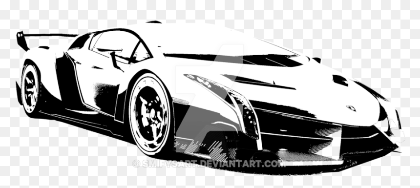 Lamborghini Veneno Outlined In Black By Smifysart - Lamborghini Png Black And White, Transparent Png - lamborghini png