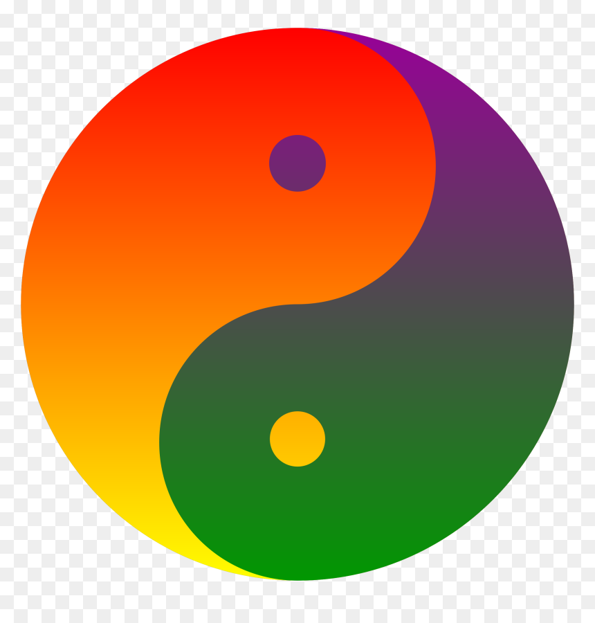 Rainbow Blend Yin-yang Clip Arts - Yin Yang Png, Transparent Png - yin yang png
