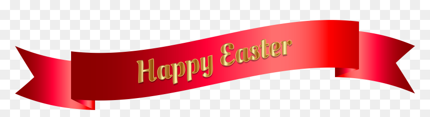 Red Happy Easter Banner Png Clip Art Image - Signage, Transparent Png - happy easter png