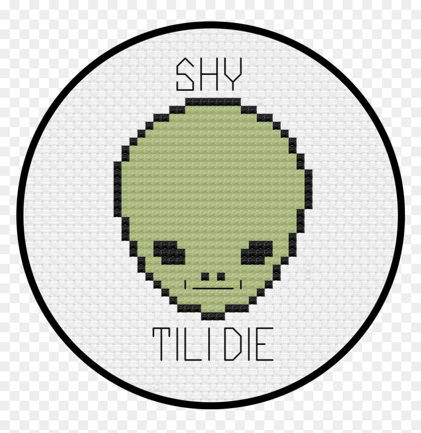 Shy Guy Alien Cross Stitch Pattern - Pixel Art Easy Emoji, HD Png Download - eyeball png