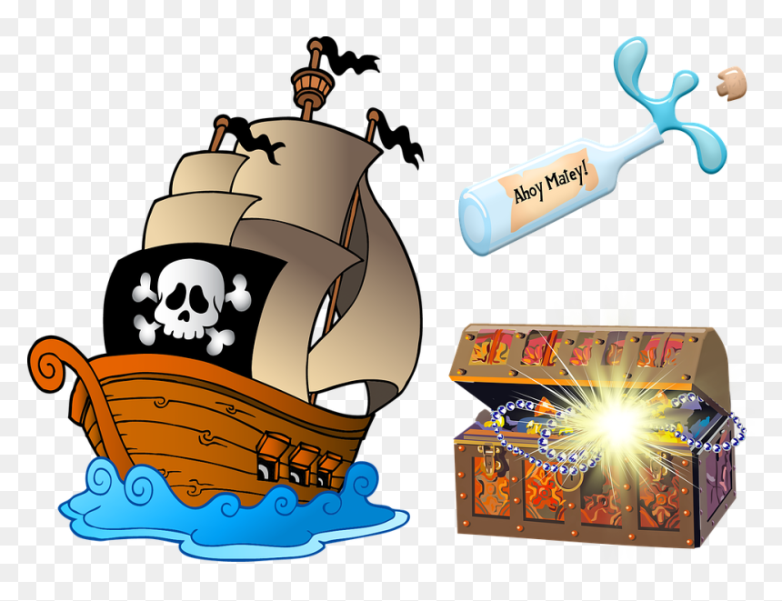 Transparent Pirate Ship Png - Pirate Ship With Treasure, Png Download - pirate ship png