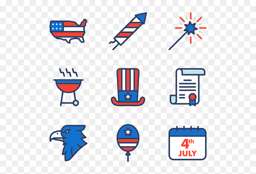 4th Of July Icon Vector, HD Png Download - 4th of july png