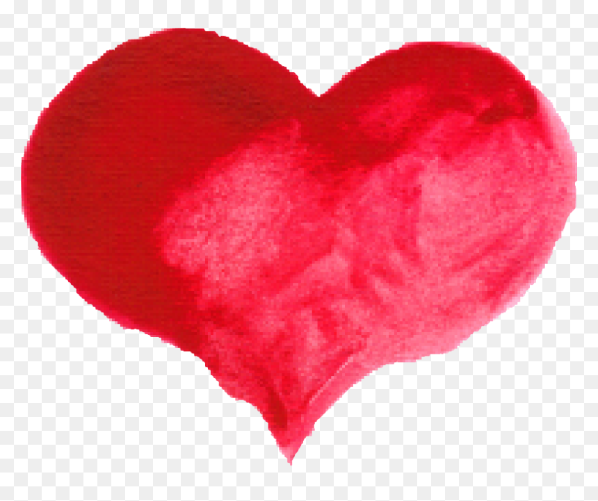 10 Red Watercolor Heart - Transparent Hearts Watercolor Png, Png Download - heart clipart png