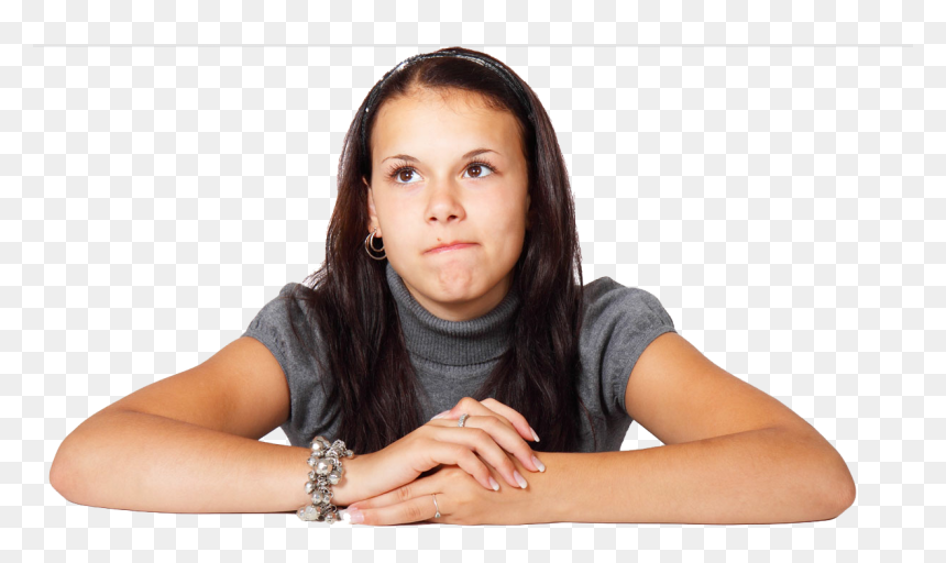 Thinking Woman Png Transparent - Woman Thinking, Png Download - thinking png