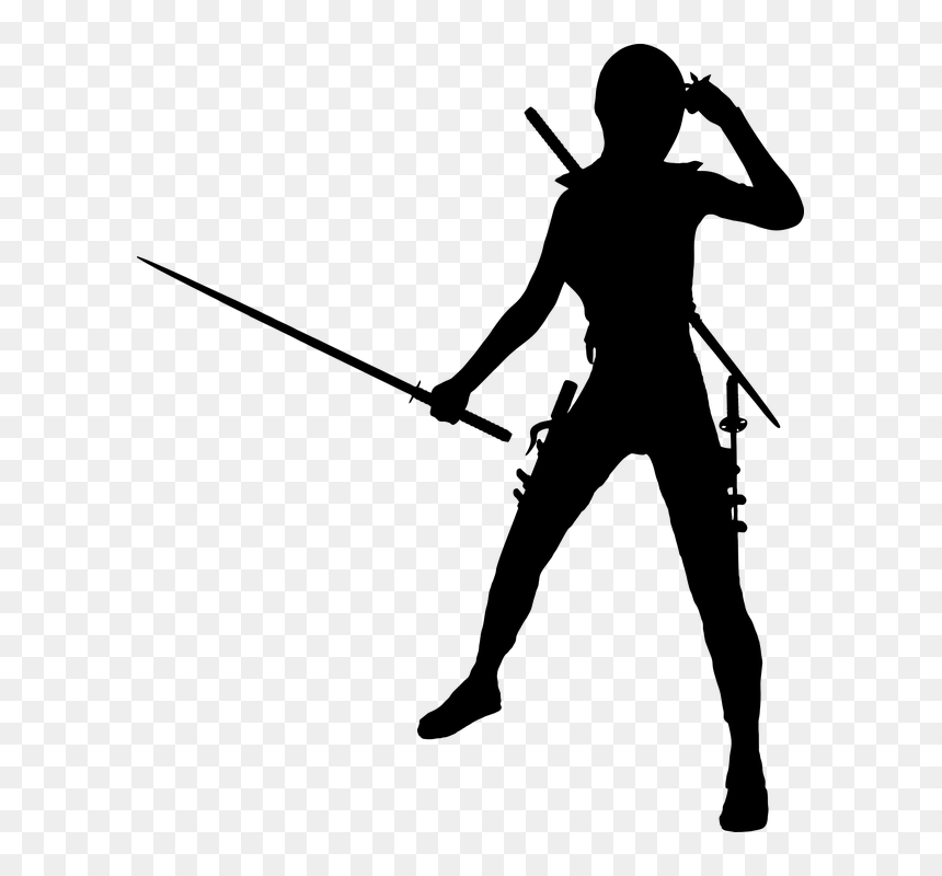 Female Woman Girl - Female Ninja Silhouette, HD Png Download - woman silhouette png