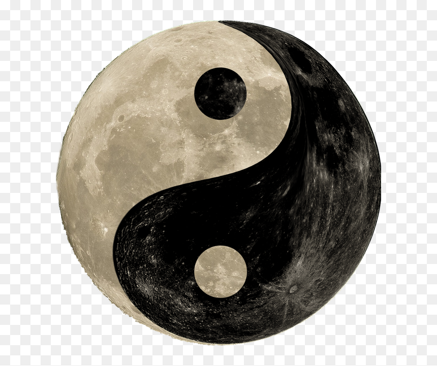 Yin Yang - Full Moon, HD Png Download - yin yang png
