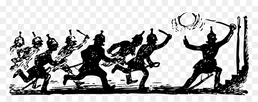 Transparent People Running Png - Battle Clipart Black And White, Png Download - running png