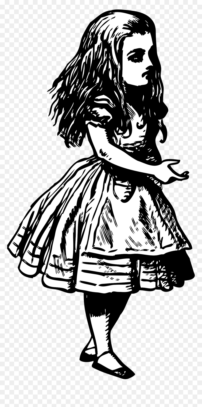 Alice By Kinetoons - Writing A Story Drawing, HD Png Download - alice in wonderland png