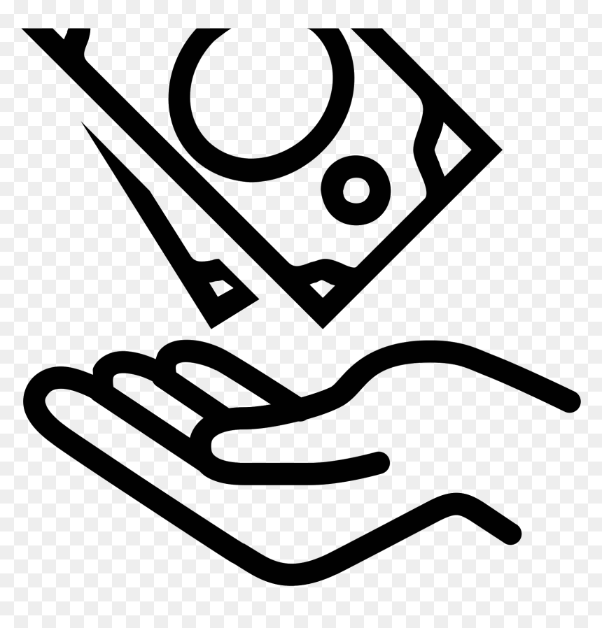 It"s A Logo Of A Hand On The Bottom With Money Falling - Refund Icon Png, Transparent Png - money falling png