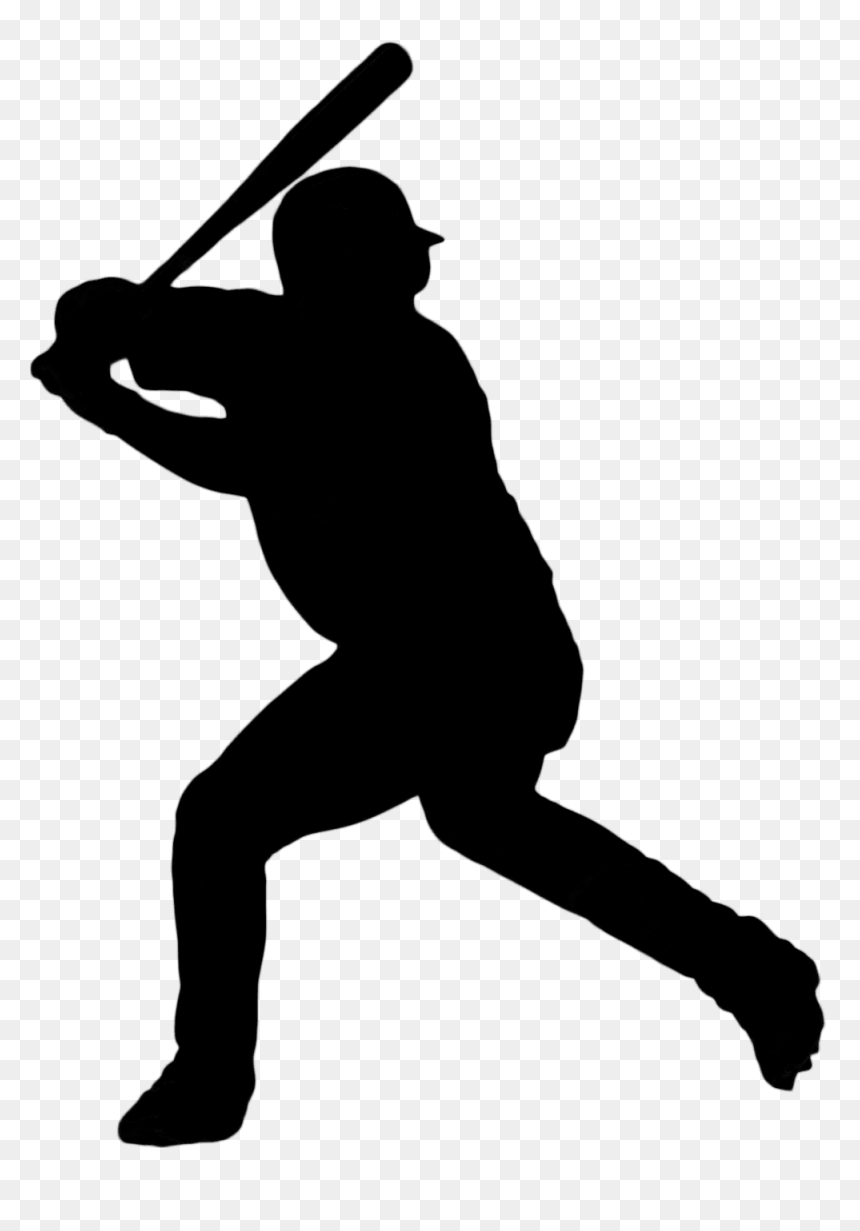 Silhouette Clip Art Baseball Softball Portable Network - Baseball Player Silhouette, HD Png Download - softball png