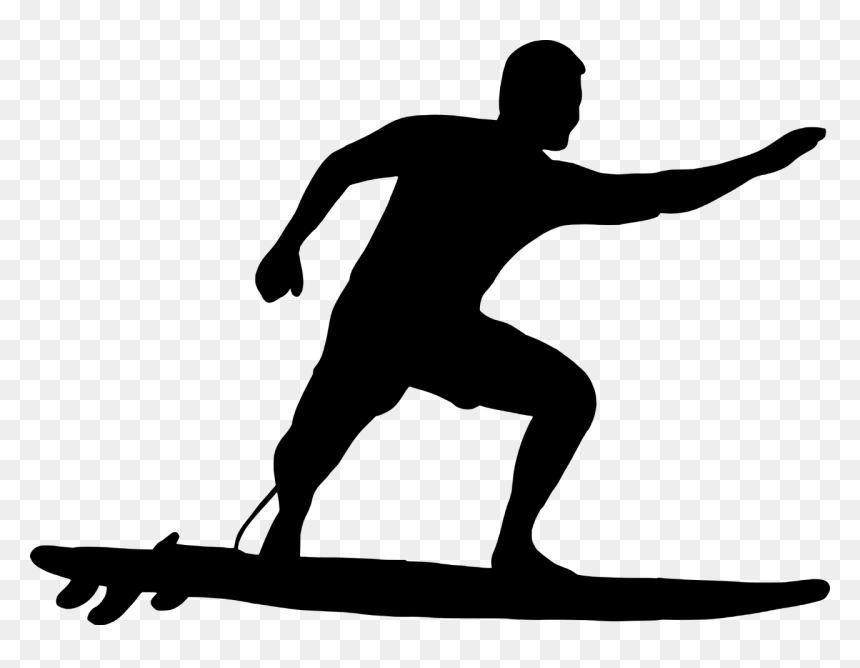 Sea Surfing Sillhote, HD Png Download - surfboard png