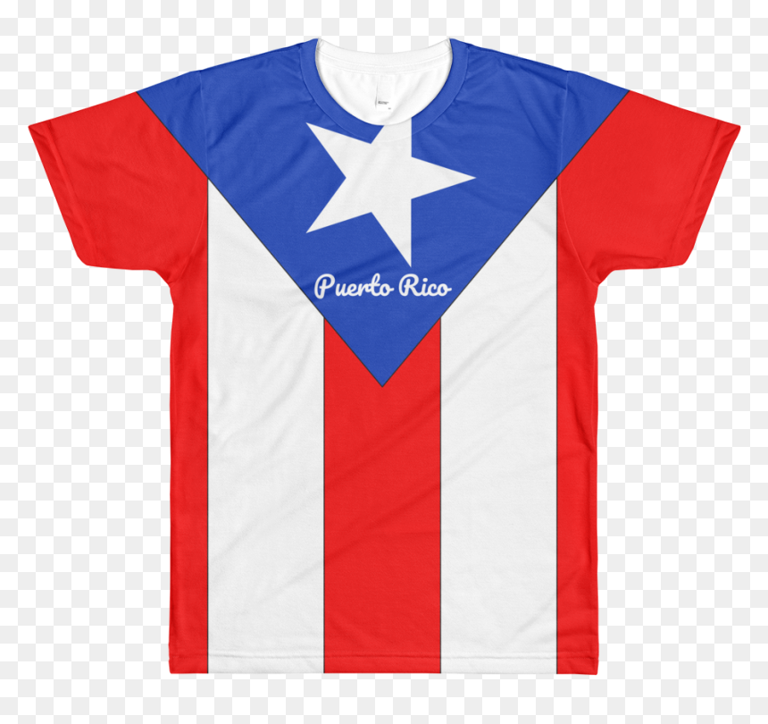 Puerto Rico Flag All Over Printed T Shirt - All Over Puerto Rico Shirt, HD Png Download - puerto rico flag png