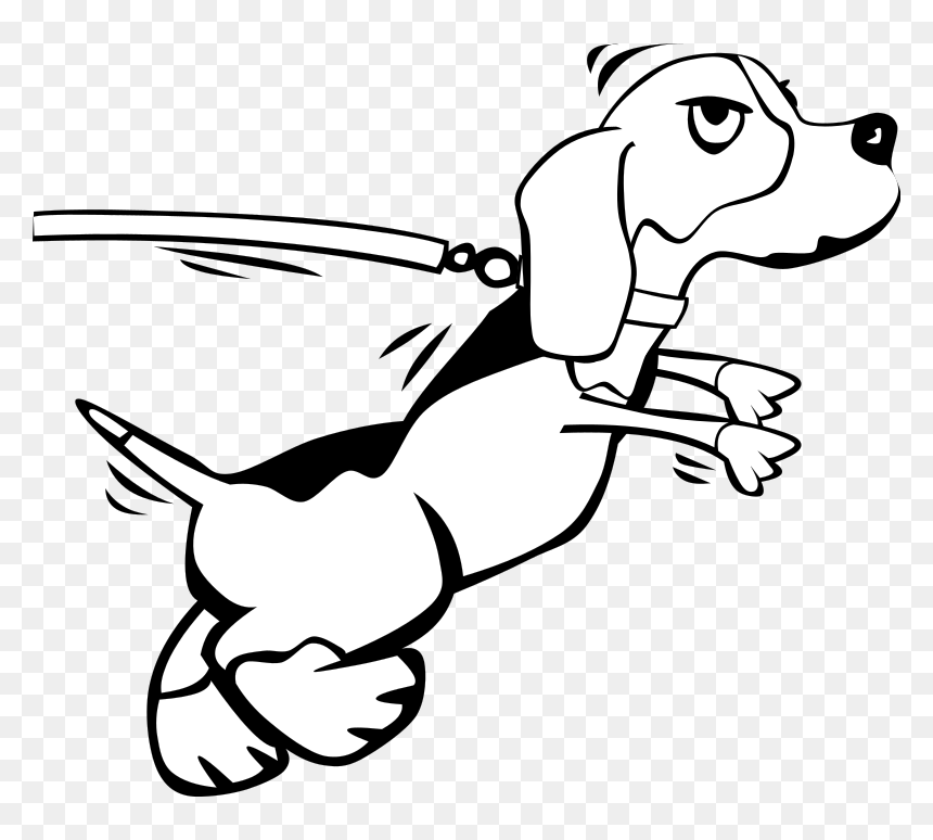 Dog On Leash Png Clip Arts - Animated Black And White Dog, Transparent Png - cartoon png