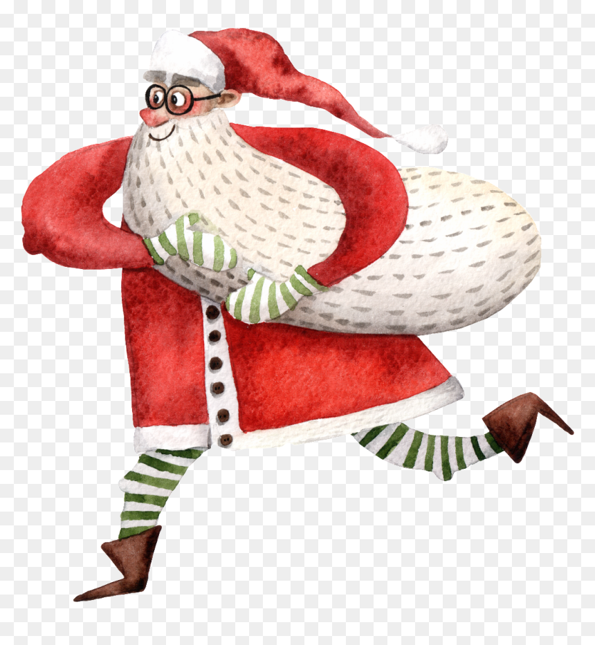 Hand Drawn Old Man Running Png Transparent - Illustration, Png Download - running png