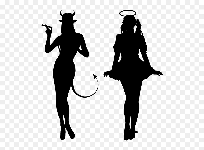 Devil Shoulder Angel Decal Clip Art - And, HD Png Download - devil png