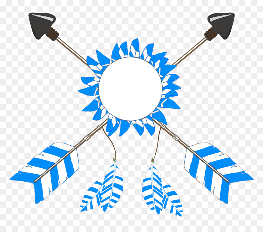 Crossed Tribal Arrows Blue Feathers - Blue Tribal Arrow Clipart, HD Png Download - tribal png