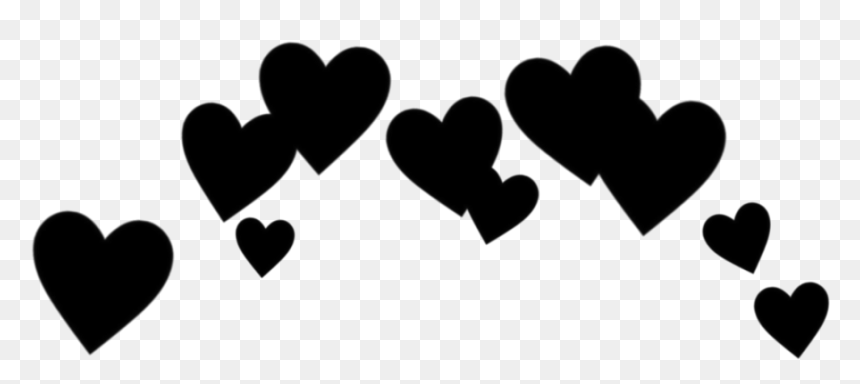 #heart #cute #effect #black #blackheart #love #cool - Blue Heart Crown Png, Transparent Png - black heart png